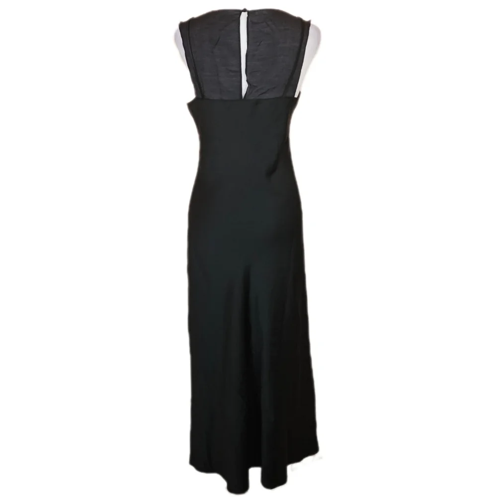 Future Collective Mixed Media Slip Dress Womens Medium Satin Sheer Mesh Maxi Y2K